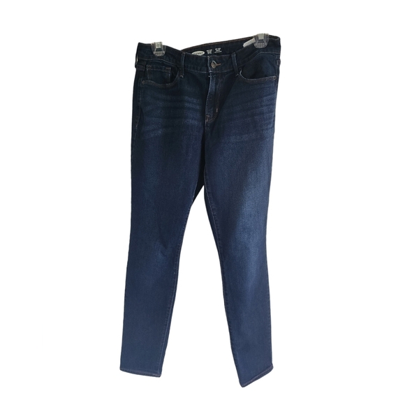 Old Navy Pop Icon Mid rise Skinny Jeans Dark Wash Size 8 Long. EUC - Picture 1 of 5